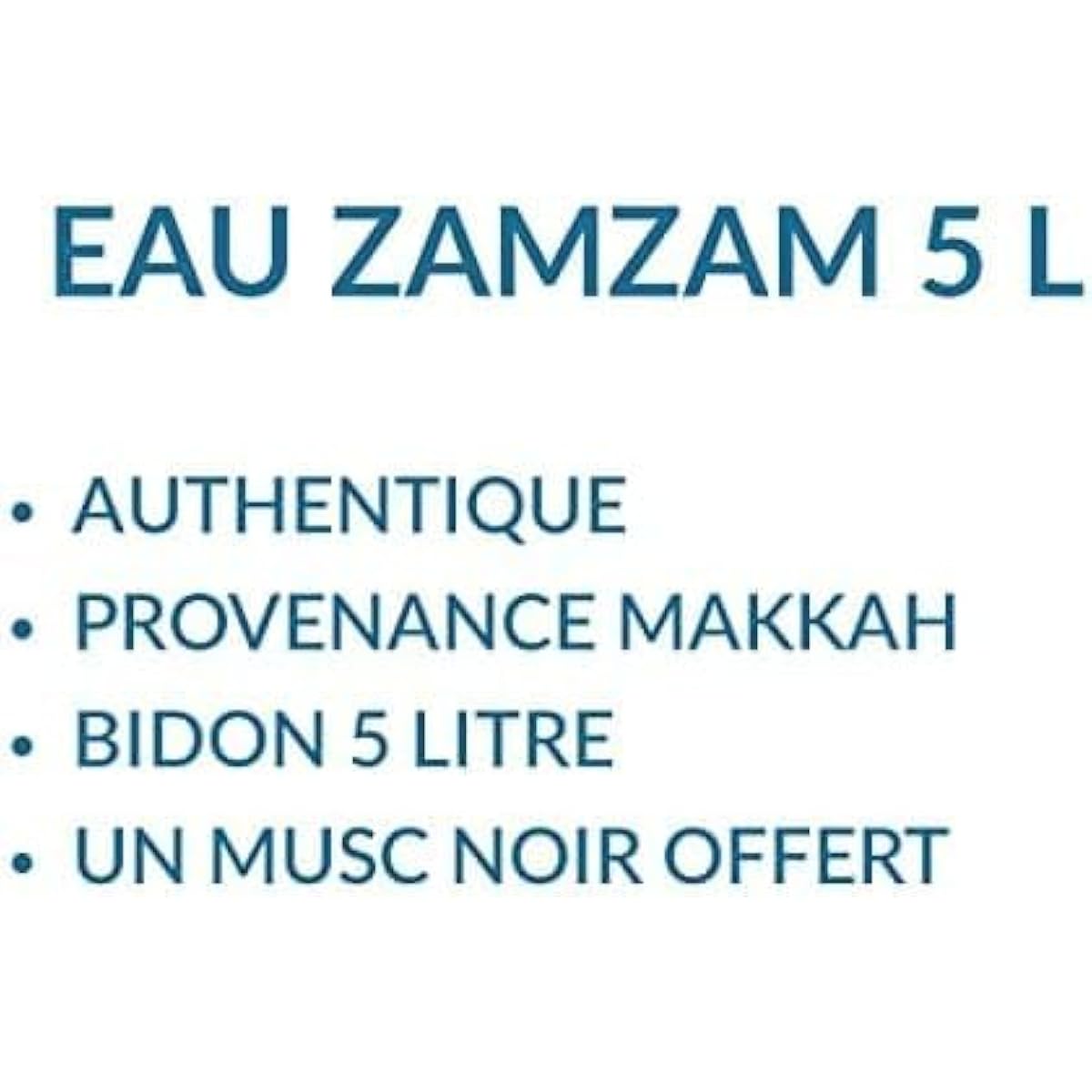 Eau Zamzam Bouteille 5 Litres Authentique de La Mecque Arabie Saoudite | Eau Minérale Plate Bénie | Emballage Original Certifié de Makkah