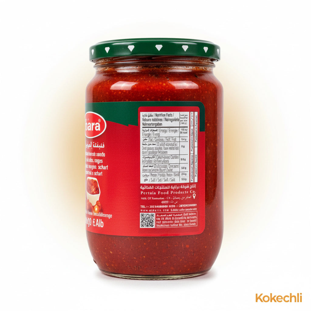 Pâte de Piment Fort avec Graines Durra 370 g – Condiment oriental au poivron rouge
