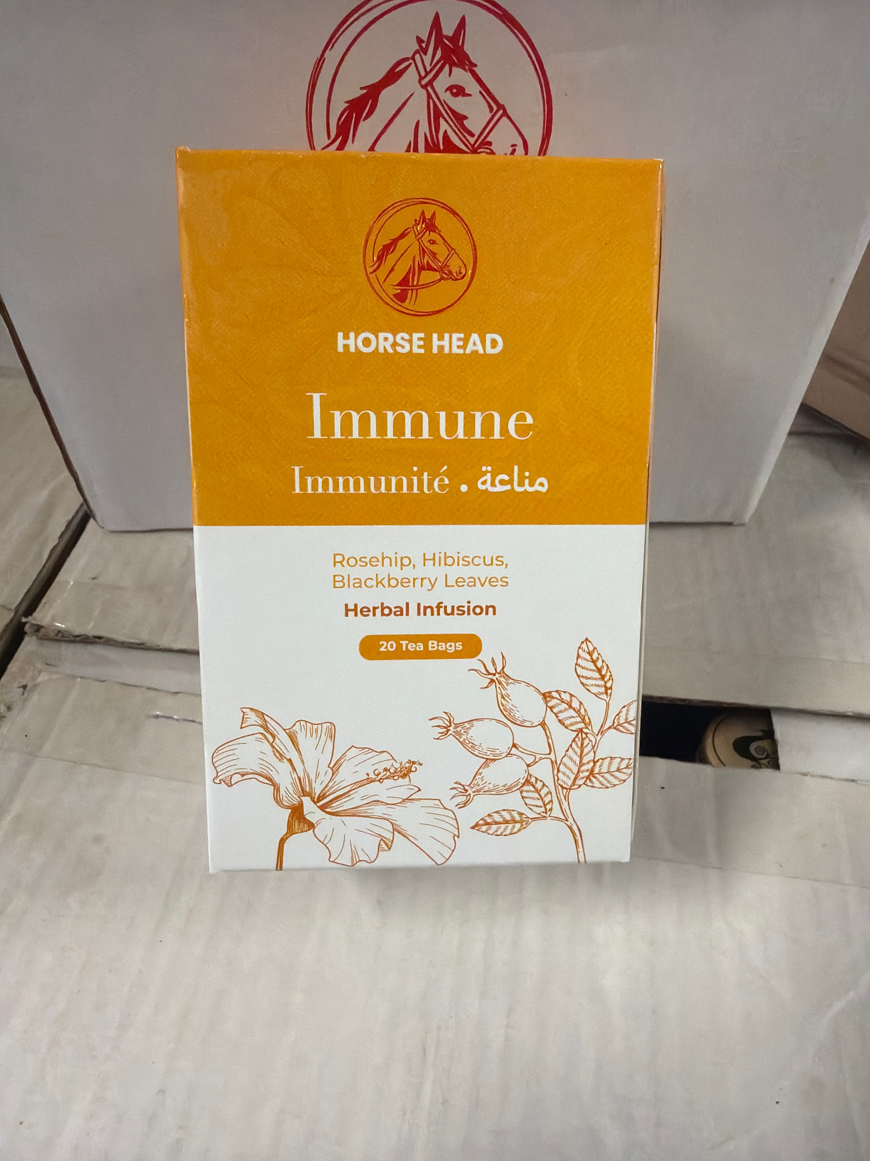 Horse Head – Infusion Immune | Cynorrhodon, Hibiscus, Feuilles de Mûre | 20 Sachets