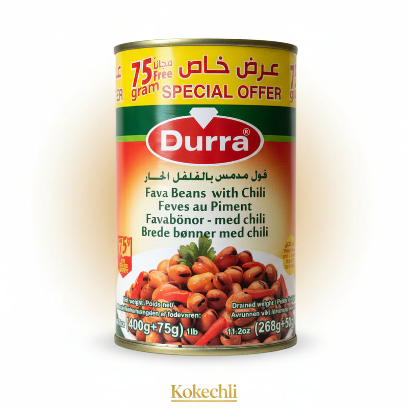 Fèves au Piment | Foul Médamès Épicé en Conserve 475g Durra