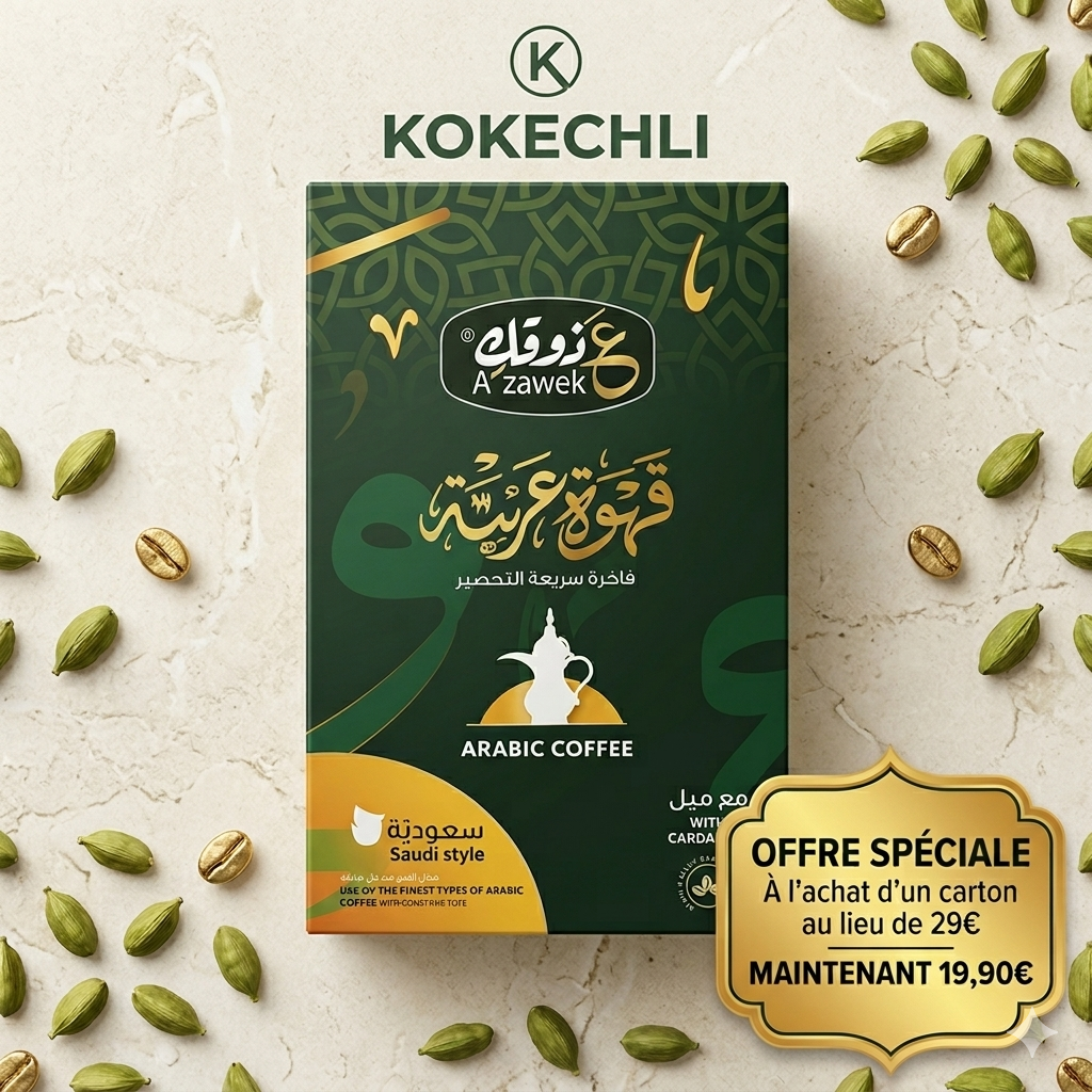 Café Arabe Style Saoudien A'zawek 30g – قهوة عربية سعودية – Cardamome & Safran