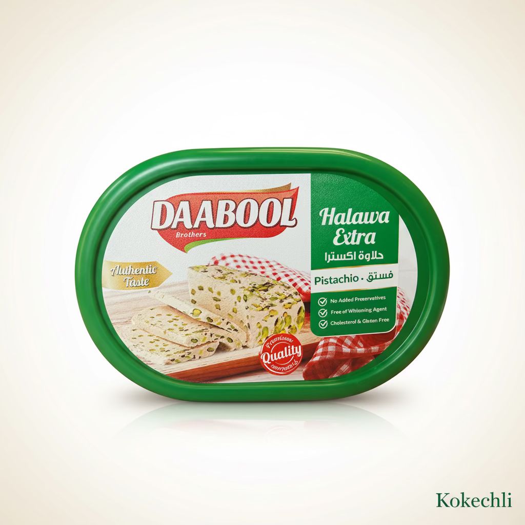 Halawa Extra avec pistache - Daabool Brothers - Confiserie libanaise Halva au tahini et pistaches