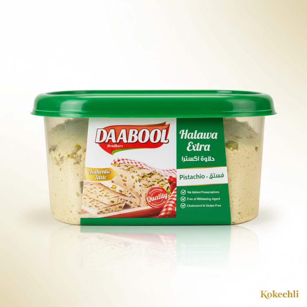 Halawa Extra avec pistache - Daabool Brothers - Confiserie libanaise Halva au tahini et pistaches