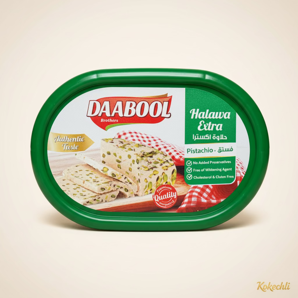 Halawa Extra avec pistache - Daabool Brothers - Confiserie libanaise Halva au tahini et pistaches