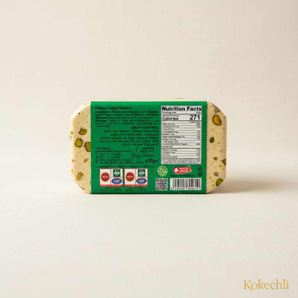Halawa Extra avec pistache - Daabool Brothers - Confiserie libanaise Halva au tahini et pistaches