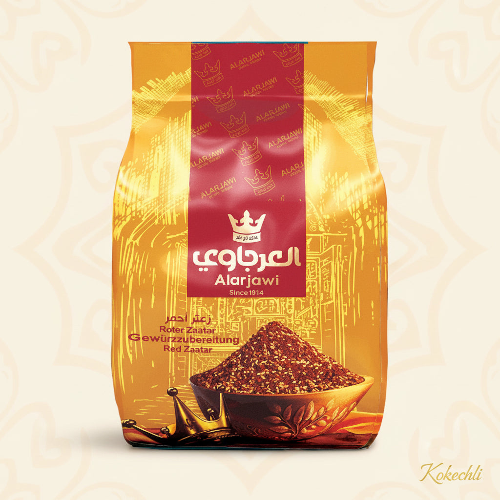 Al Arjawi Red Zaatar with Pomegranate 450g – Zaatar Rouge à la Grenade زعتر أحمر بالرمان العرجاوي