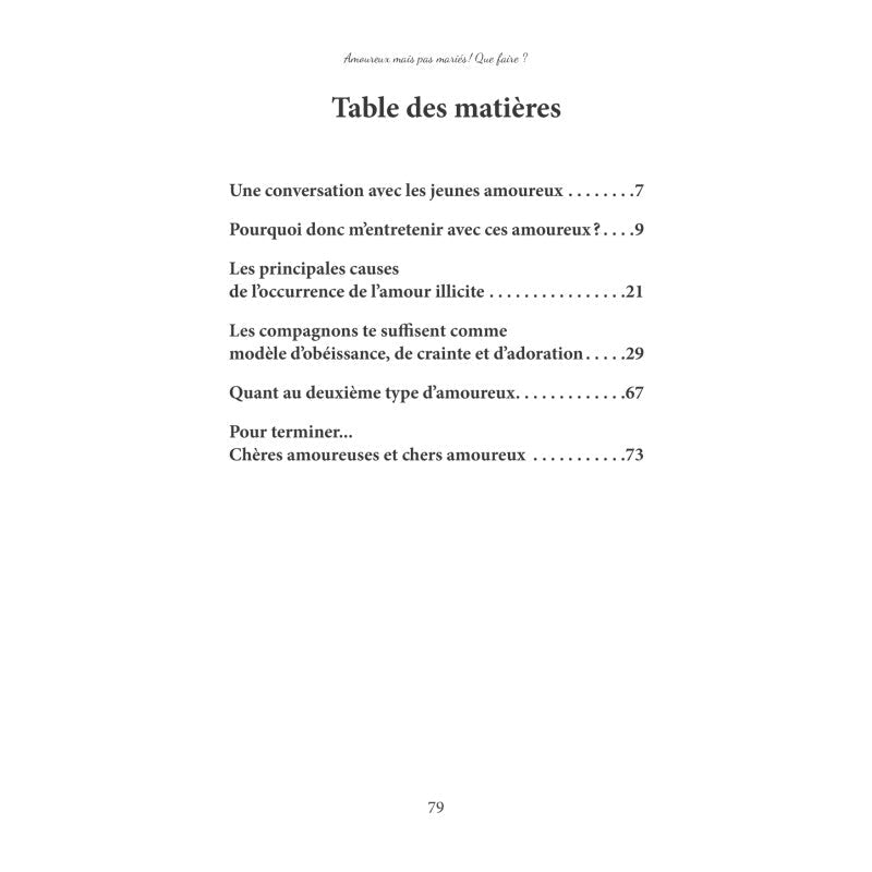 Amoureux mais pas mariés – Que faire ? – Muhammad al - Arifi – Éditions Al - Hadîth - Kokechli Al Hadîth