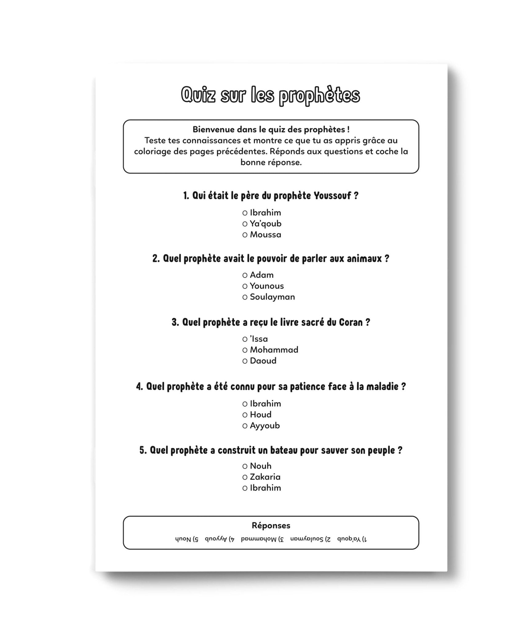 Colorie et Apprends : Les 25 prophètes cités dans le Coran – Dès 5 ans - Édition : DeeniLearn - KokechliDeeniLearn