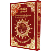 Coran Allemand/Arabe – Tajwid avec traduction des sens et index thématique en allemand – 17 × 24 cm – Dar Al Maarifah - Rouge