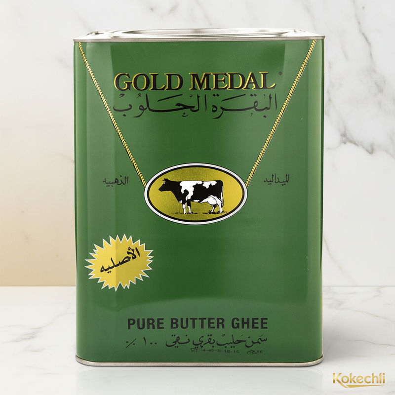 Ghee Gold Medal 15kg - Beurre Clarifié Pur pour Cuisine et Pâtisserie - Kokechli Gold Medal