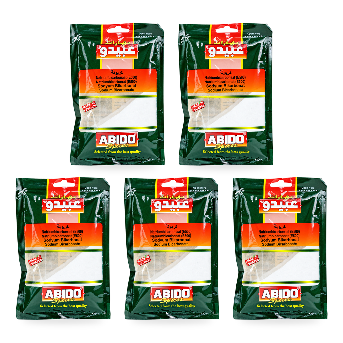 Bicarbonate de sodium alimentaire Abido 100 g, 5 unités, image de présentation