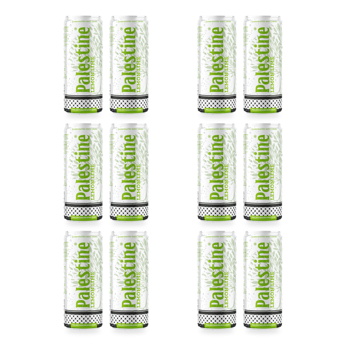 Boisson gazeuse citron-citron vert Palestine 330 ml – lot de 12 canettes