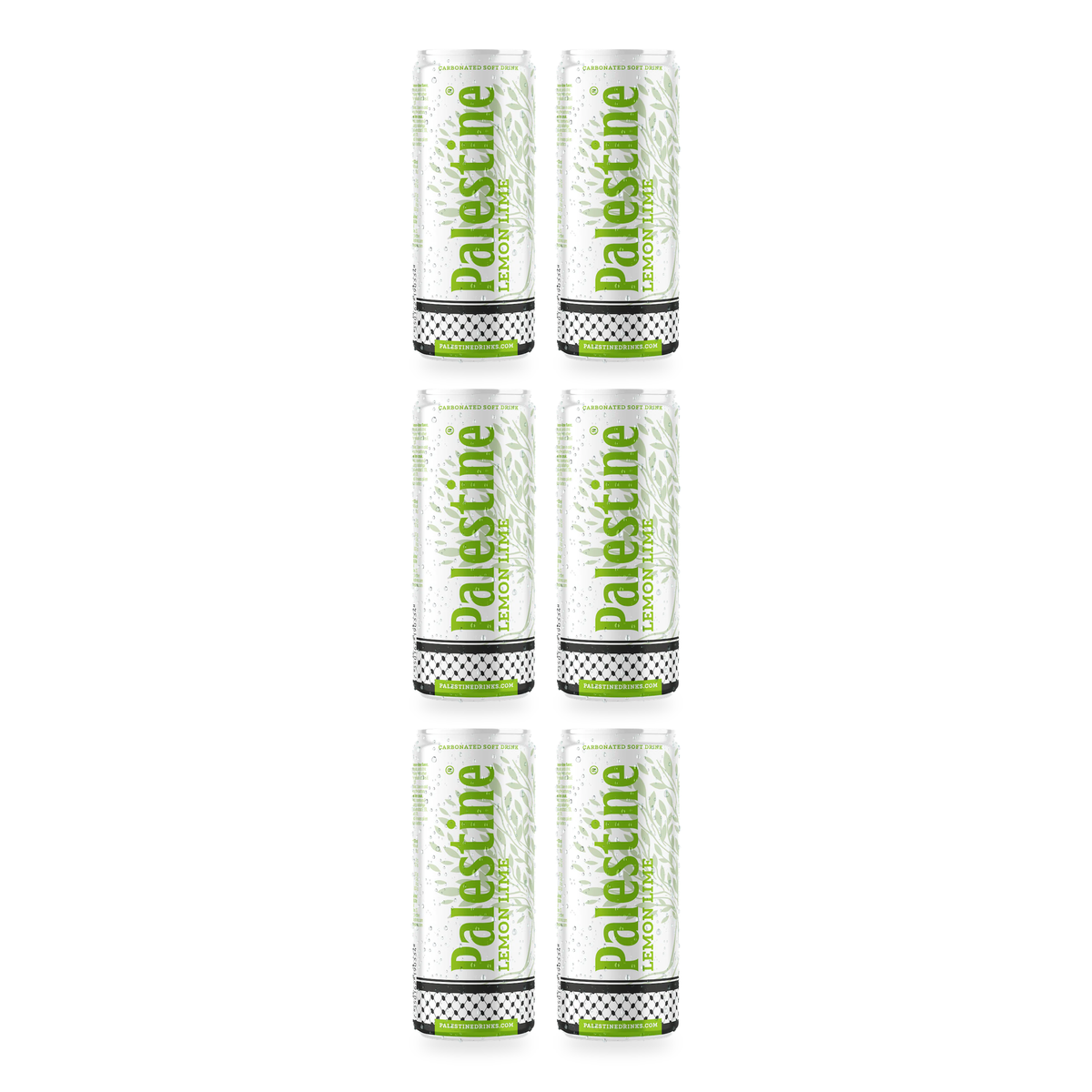 Boisson gazeuse citron-citron vert Palestine 330 ml – lot de 6 canettes