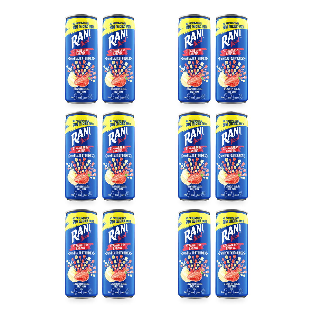 Boisson fraise-banane Rani 240 ml – Lot de 12 canettes
