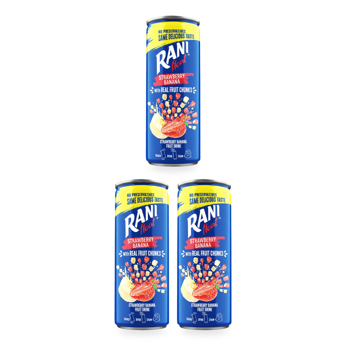 Boisson fraise-banane Rani 240 ml – Lot de 3 canettes