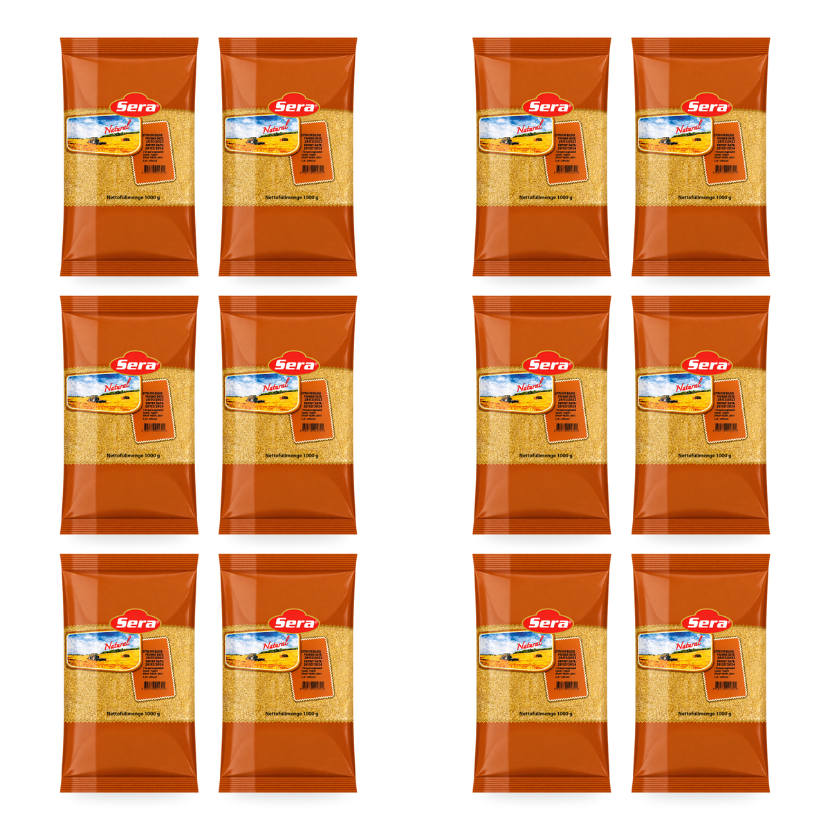 Boulgour à grains fins Sera 1 kg — lot de 12 sachets