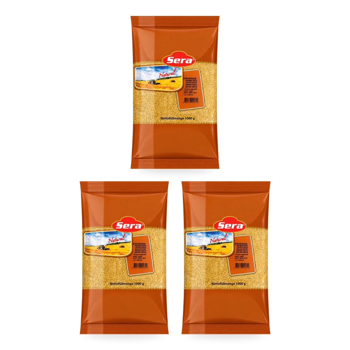 Boulgour à grains fins Sera 1 kg — lot de 3 sachets