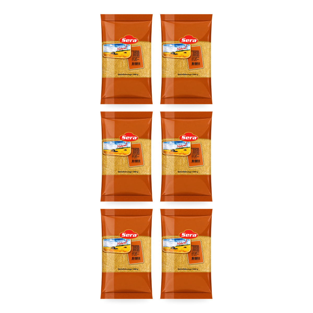Boulgour à grains fins Sera 1 kg — lot de 6 sachets