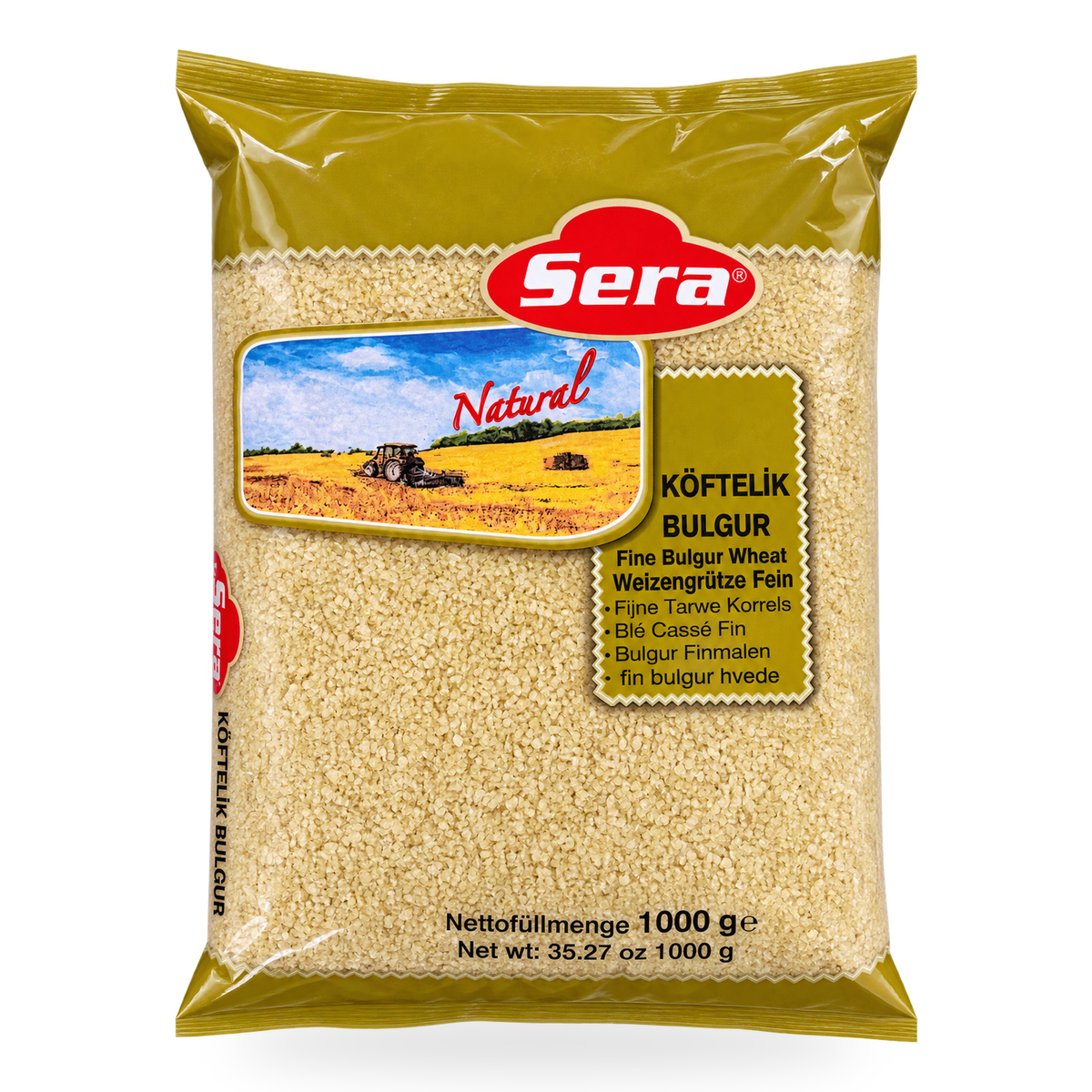 Boulgour à grains fins Sera 1 kg – 1 sachet, fond blanc