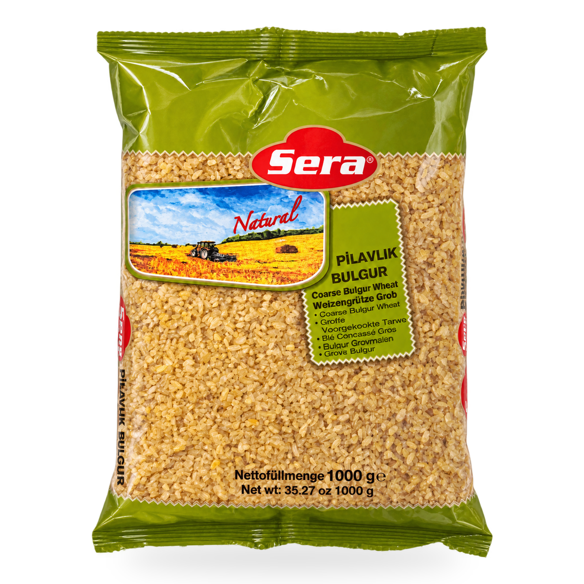 Boulgour à gros grains Sera 1 kg – 1 sachet, fond blanc