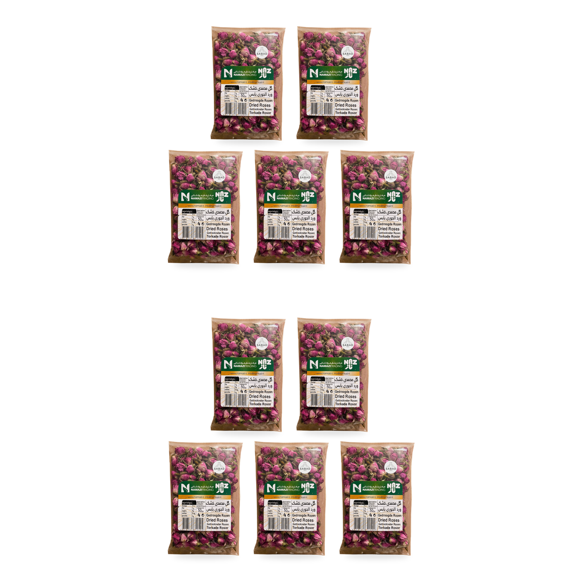 Boutons de rose séchés entiers NAZ 50 g - lot de 10 sachets