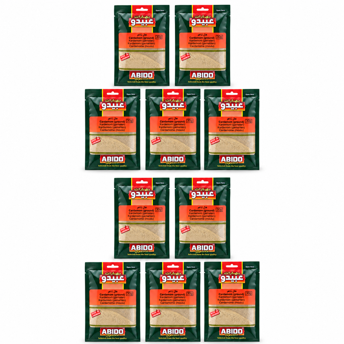 Cardamome moulue Abido 30 g — lot de 10 sachets