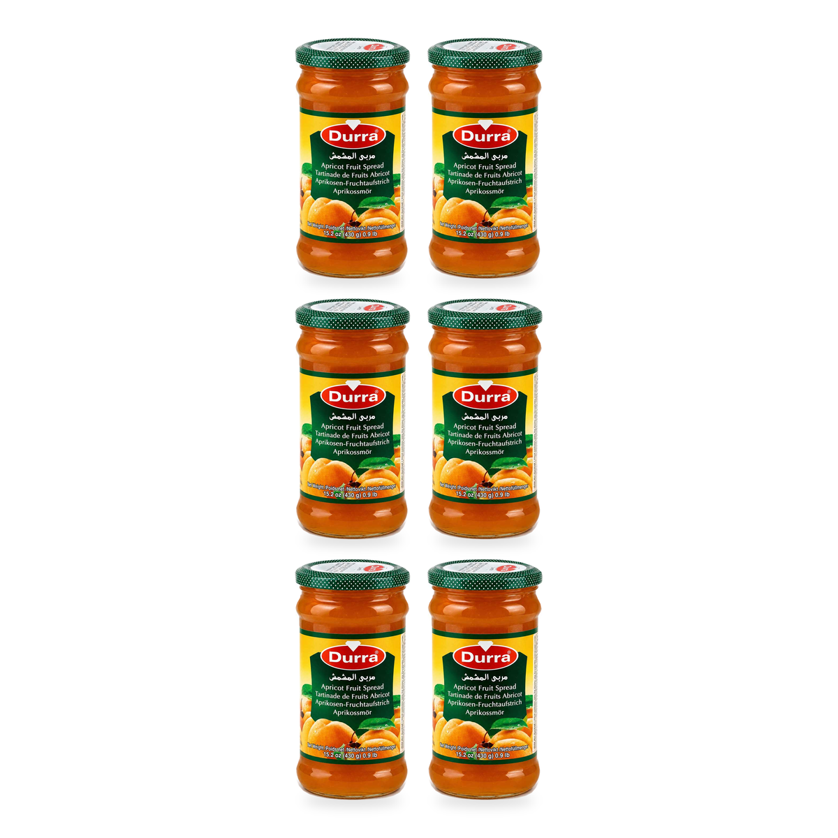 Confiture d’abricot Durra 430 g — lot de 6 pots