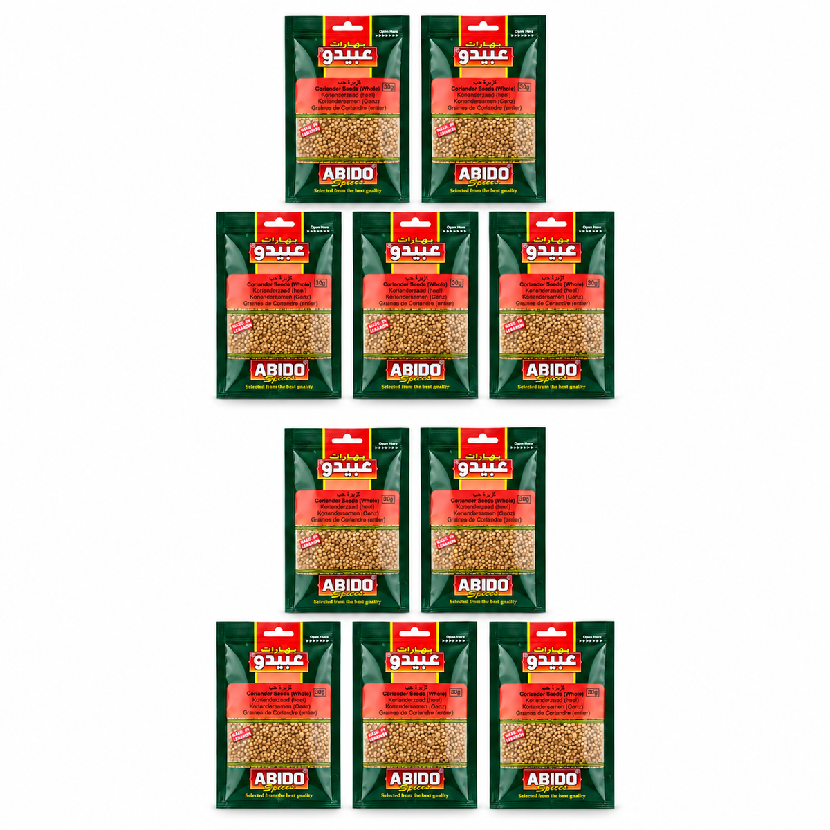 Graines de coriandre entières Abido 30 g — lot de 10 sachets
