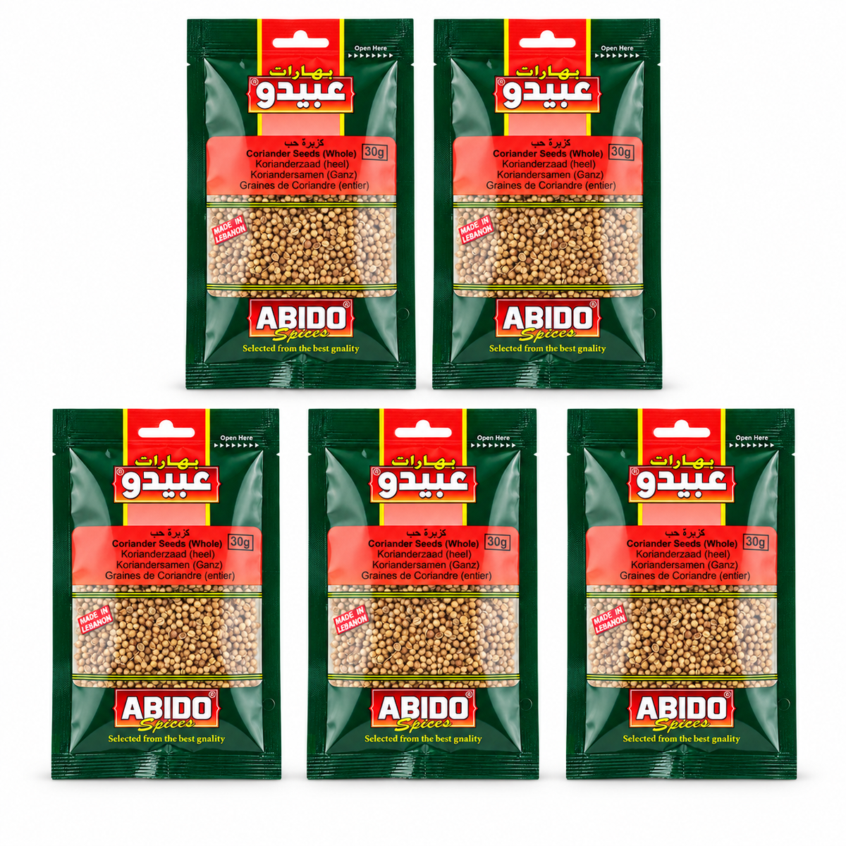 Graines de coriandre entières Abido 30 g — lot de 5 sachets