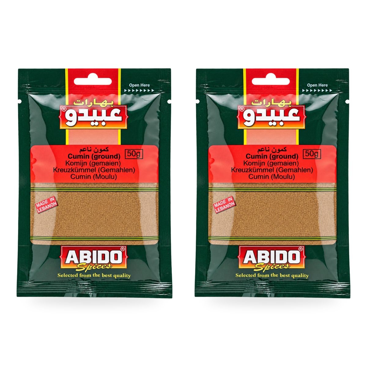 Cumin moulu Abido Spices 50 g – lot de 2 sachets