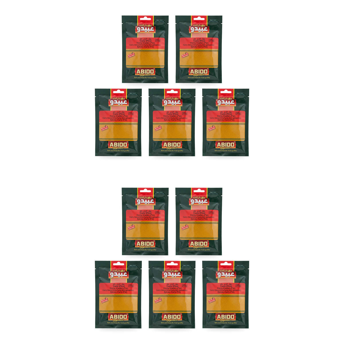 Curry fin Abido 50 g – Lot de 10 sachets