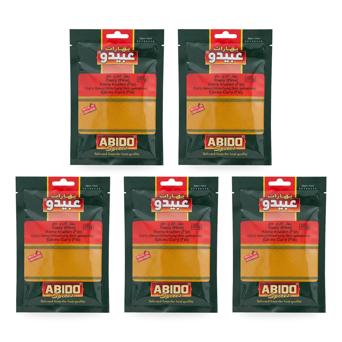 Curry fin Abido 50 g – Lot de 5 sachets