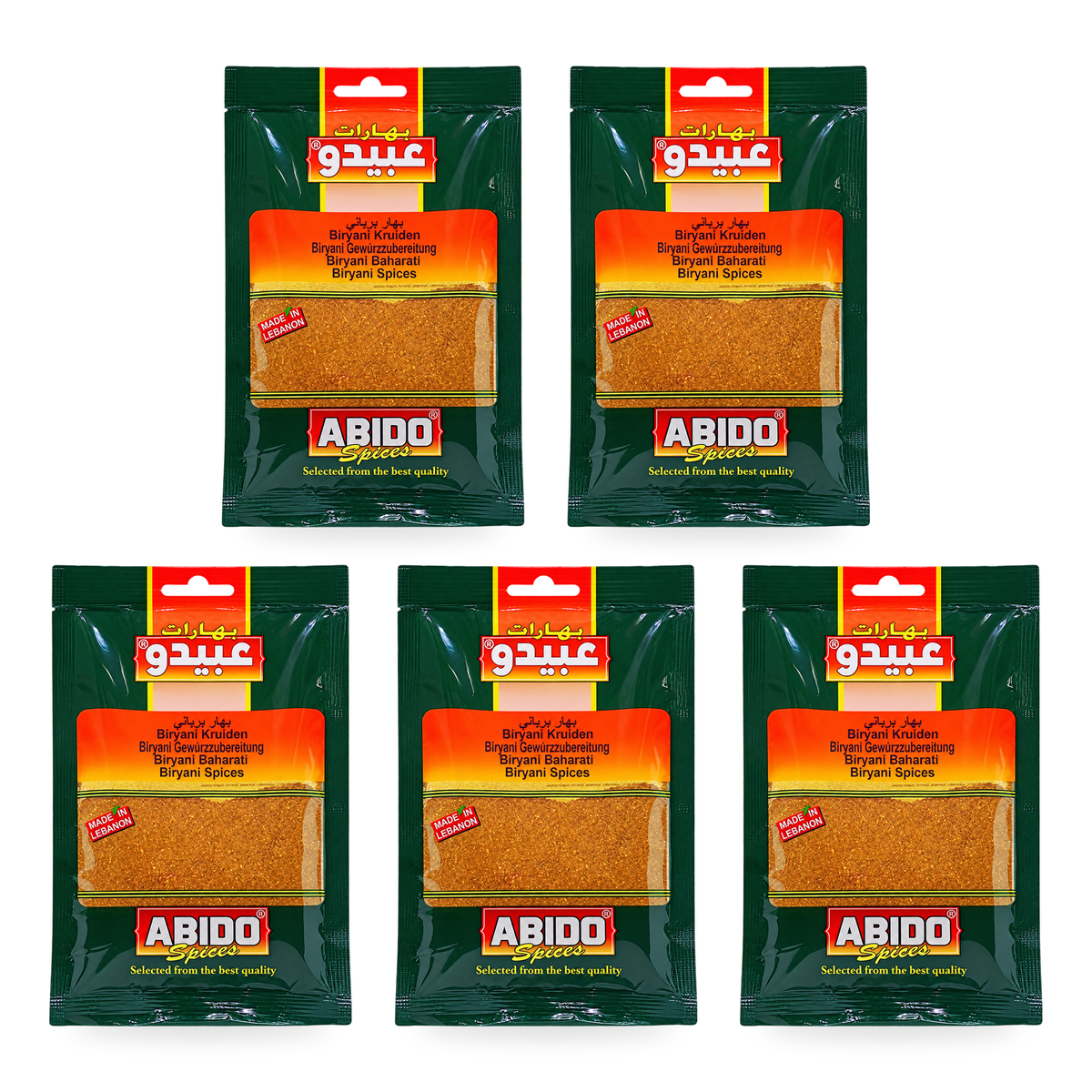 Épices Biryani Abido 50 g – Lot de 5 sachets