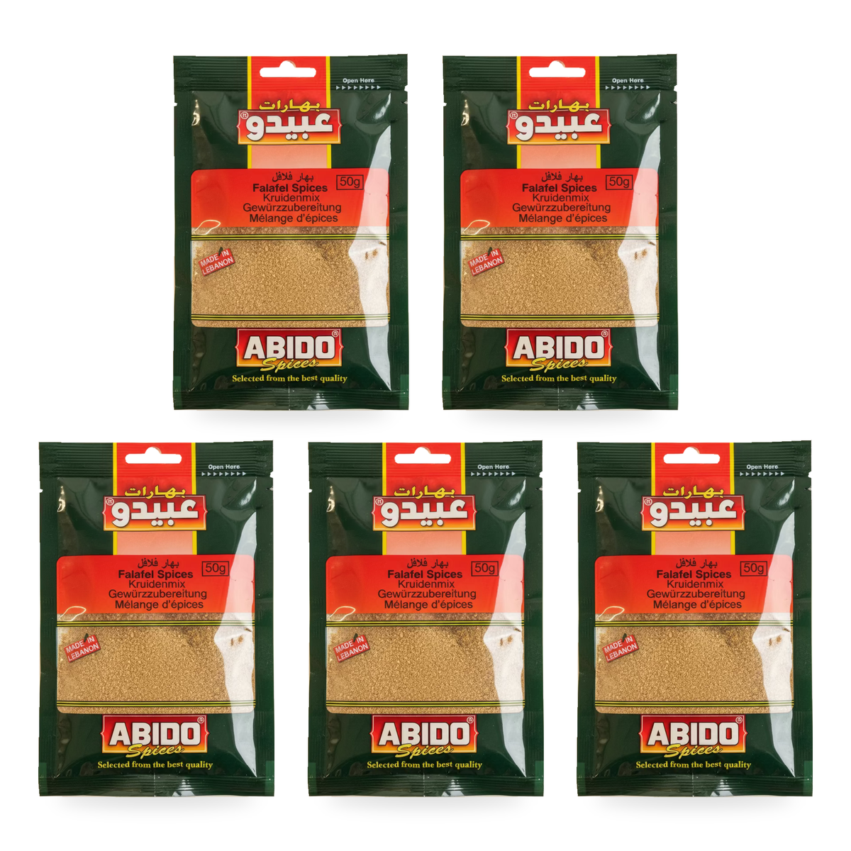 Mélange d’épices pour falafel Abido 50 g – Lot de 5 sachets