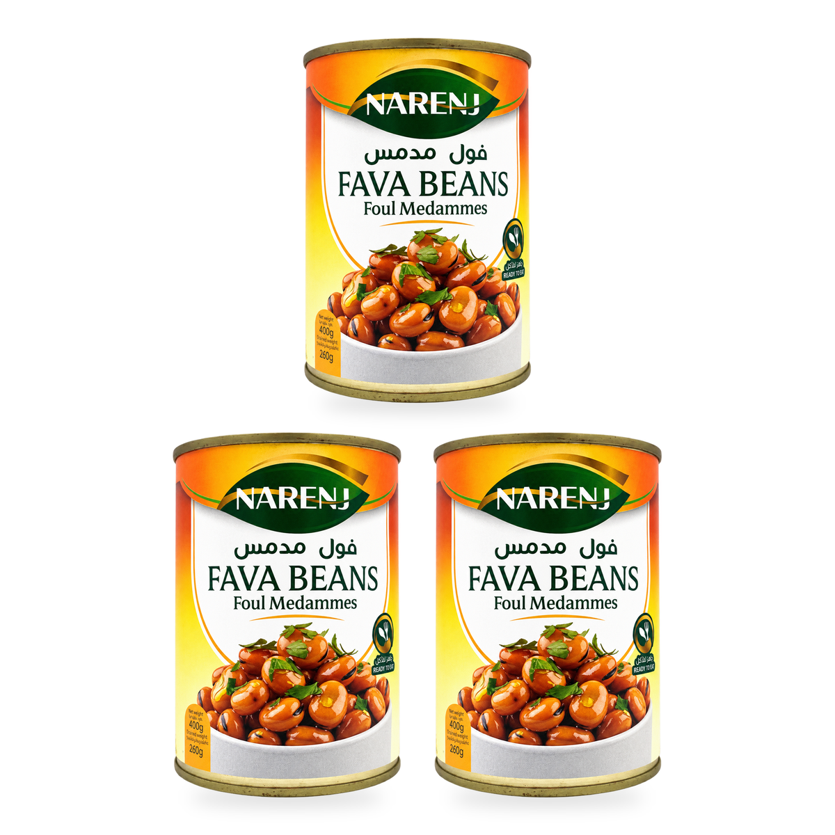 Foul medammes Narenj 400 g — lot de 3 boîtes