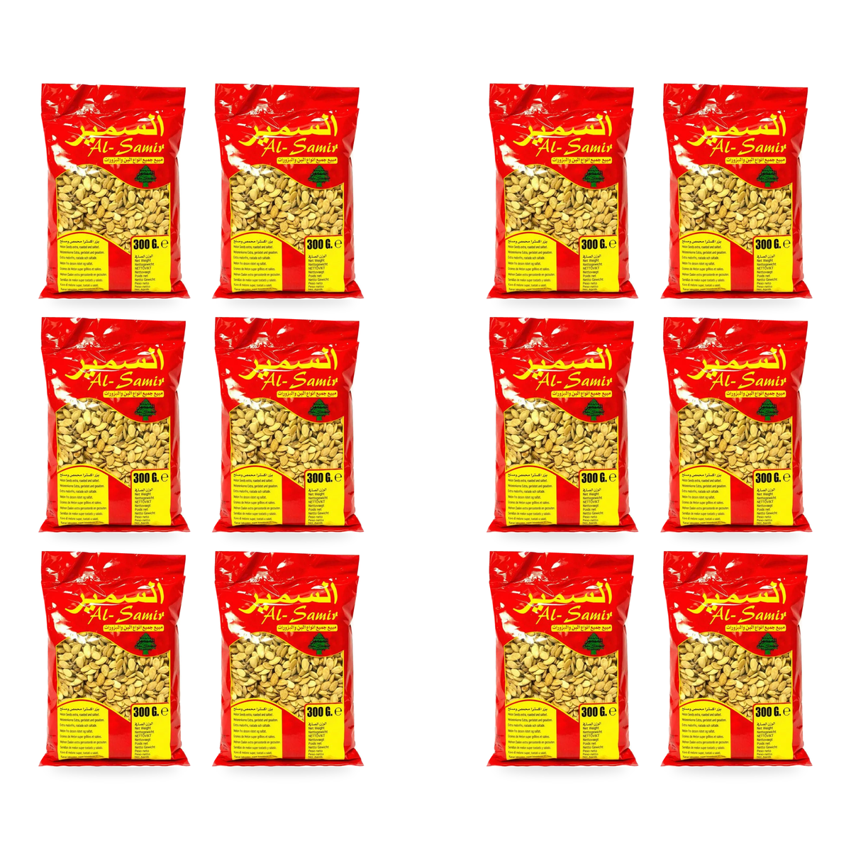 Graines de melon extra grillées et salées Al-Samir 300 g - lot de 12 sachets