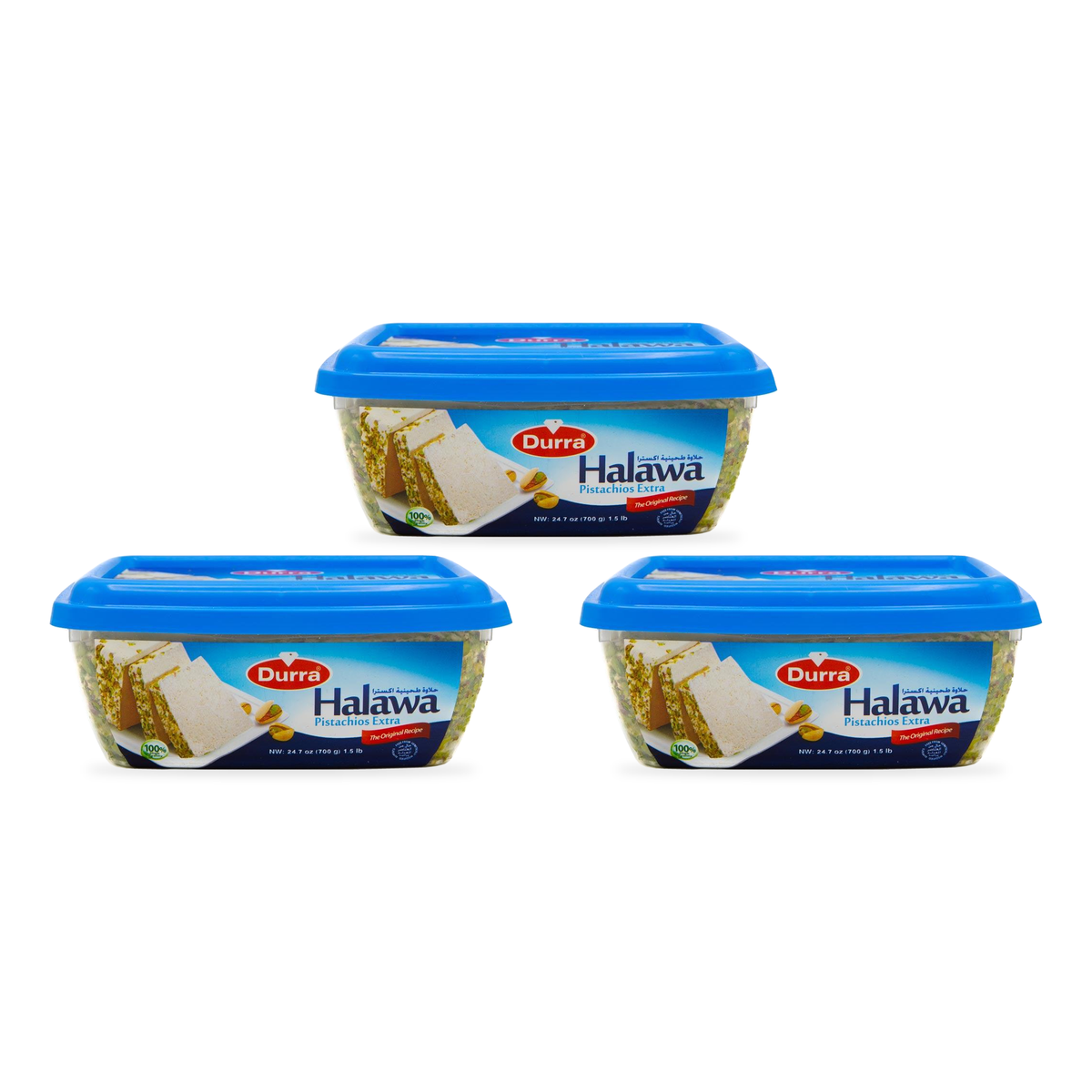 Halawa Extra à la pistache Durra 700 g – lot de 3 boîtes