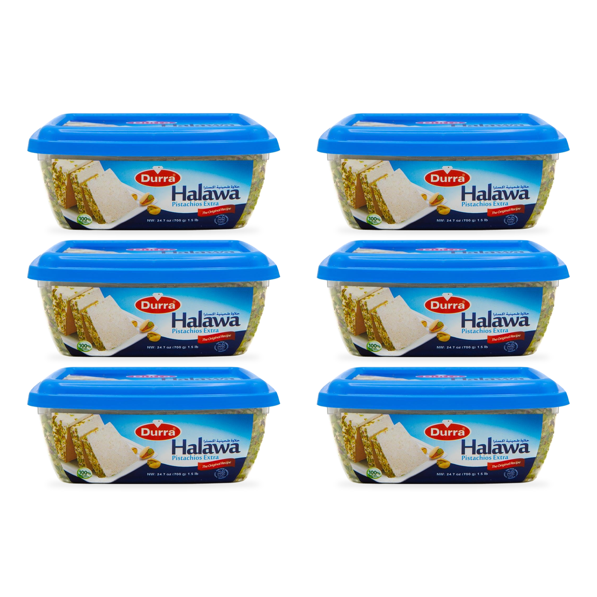 Halawa Extra à la pistache Durra 700 g – lot de 6 boîtes