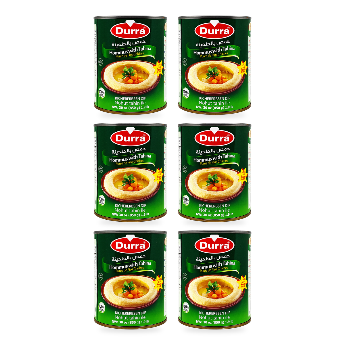 Houmous tahina Durra 850 g, 6 unités, image de présentation