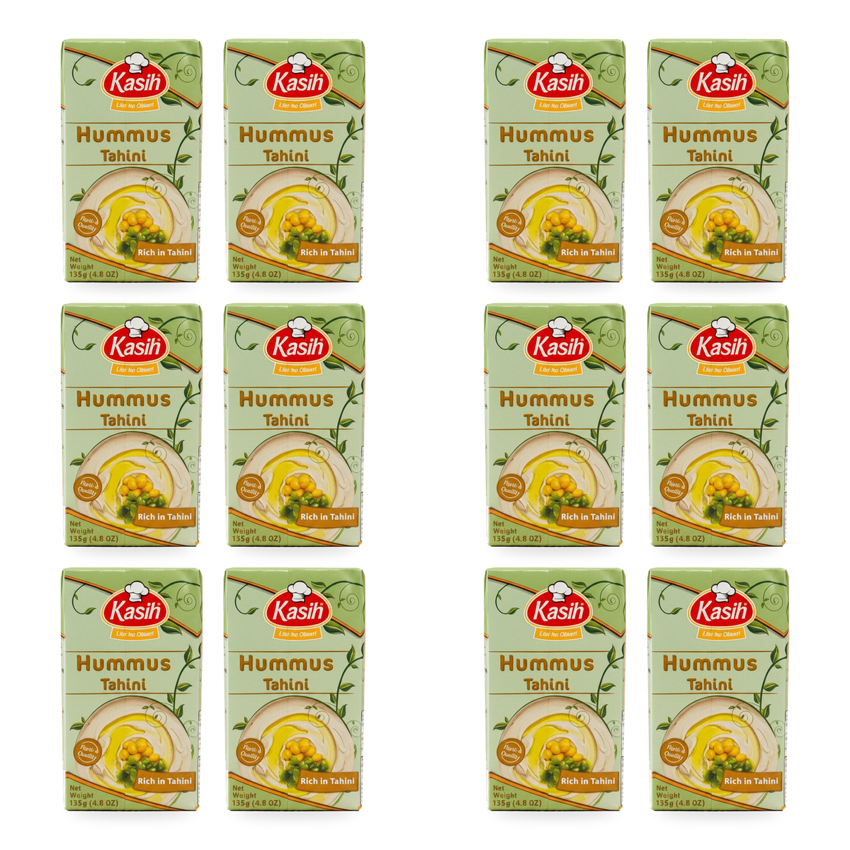 Houmous tahini Kasih 135 g – Lot de 12 boîtes