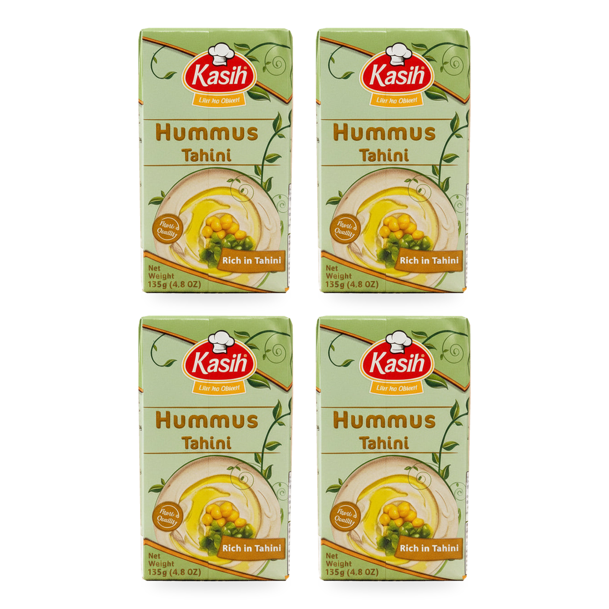 Houmous tahini Kasih 135 g – Lot de 4 boîtes