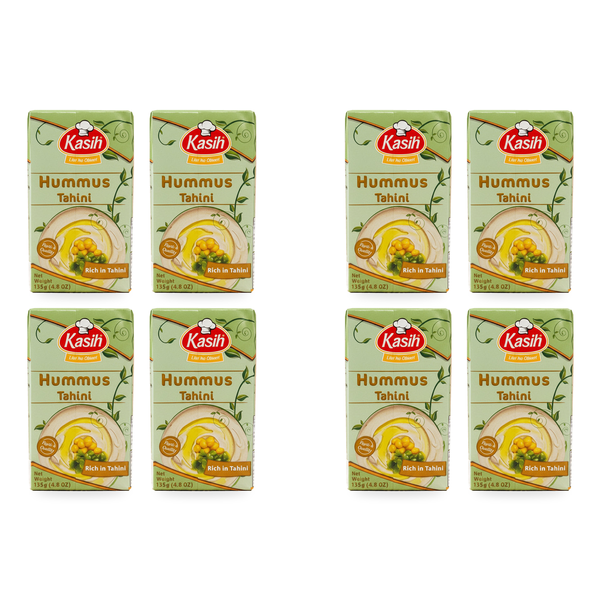 Houmous tahini Kasih 135 g – Lot de 8 boîtes