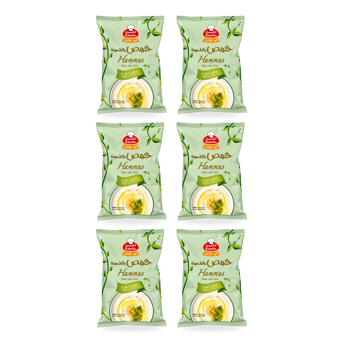 Houmous tahini Kasih 1 kg – Lot de 6 sachets