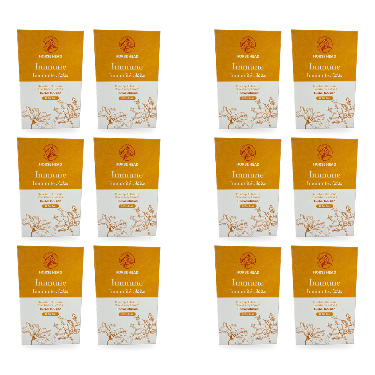 Infusion Immune Horse Head, boîte de20 sachets – Lot de 12 boîtes