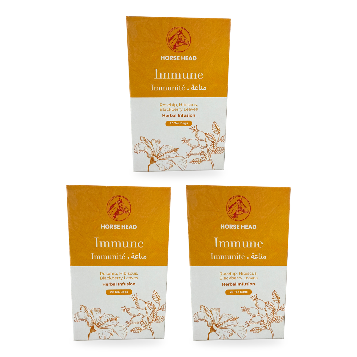 Infusion Immune Horse Head, boîte de20 sachets – Lot de 3 boîtes