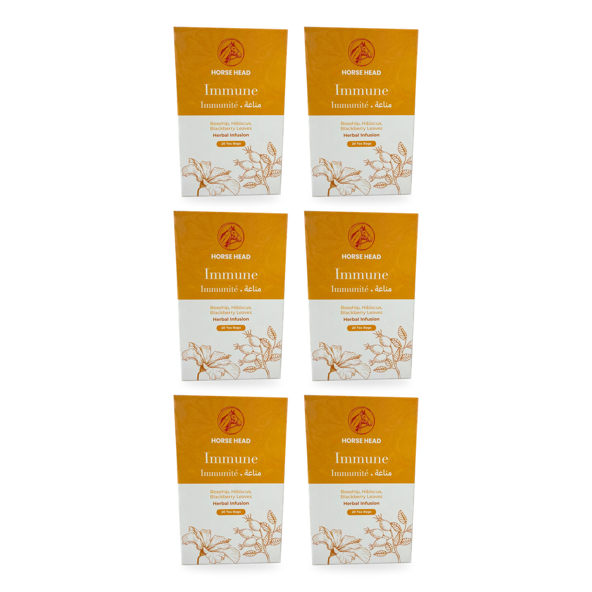 Infusion Immune Horse Head, boîte de20 sachets – Lot de 6 boîtes