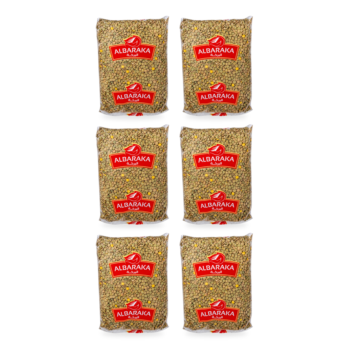 Lentilles vertes Albaraka 900 g — lot de 6 sachets