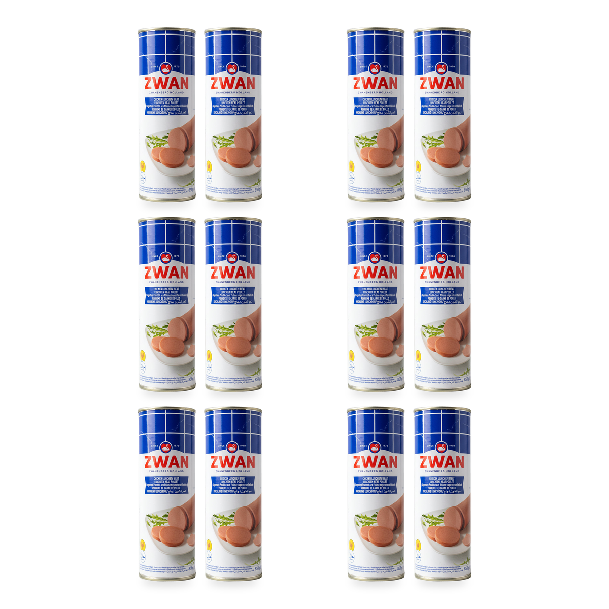 Luncheon de poulet halal Zwan 850 g - lot de 12 boîtes