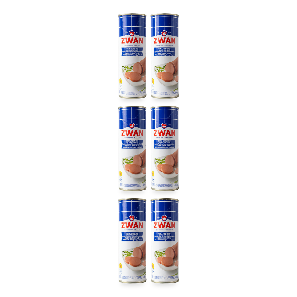 Luncheon de poulet halal Zwan 850 g - lot de 6 boîtes