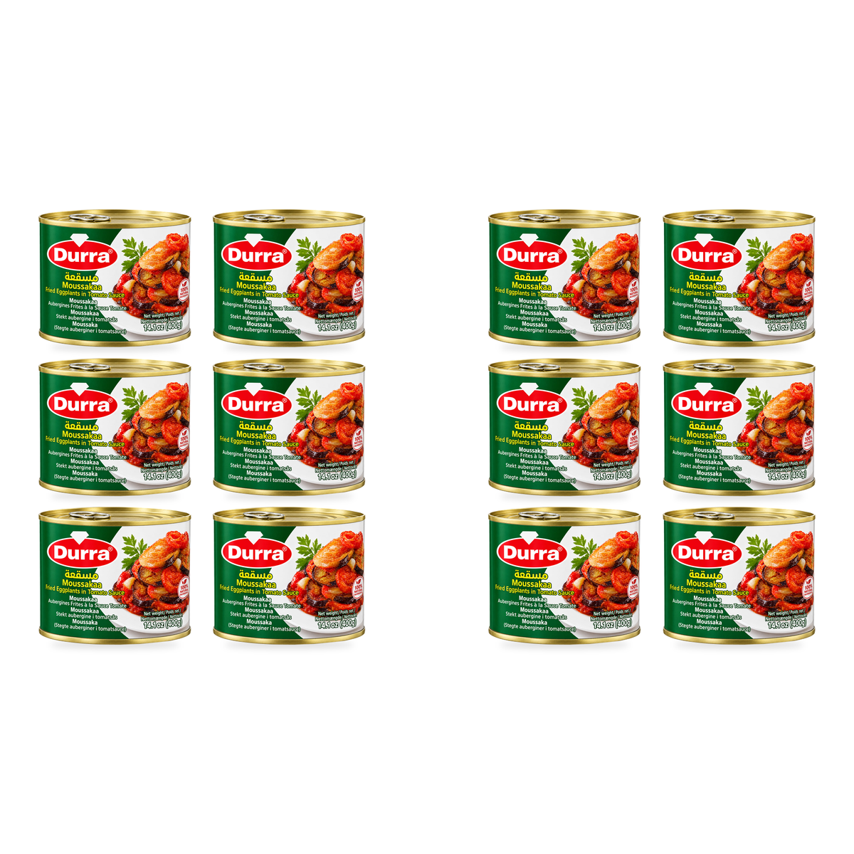 Moussaka d’aubergines Durra 400 g – Lot de 12 boîtes